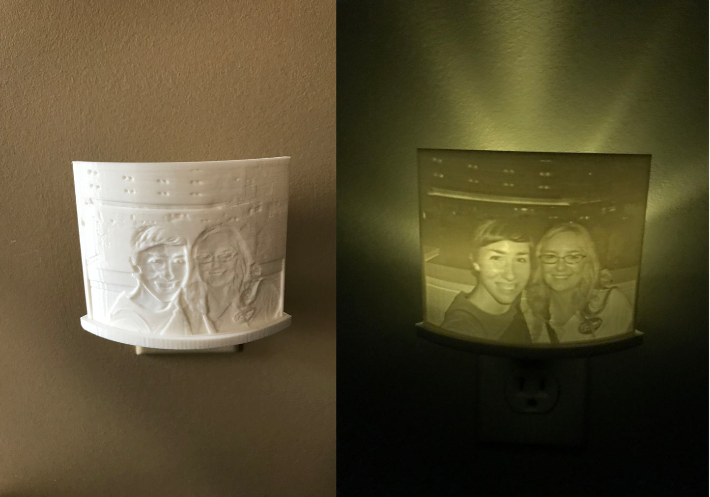 Custom 3D Printed Lithophane LED Nightlight