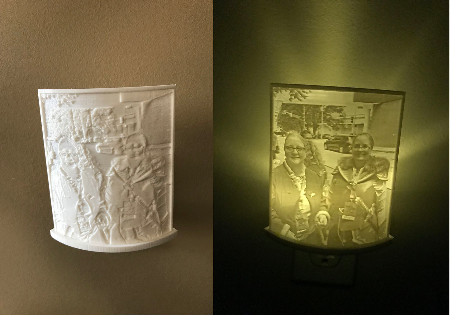 Custom 3D Printed Lithophane LED Nightlight