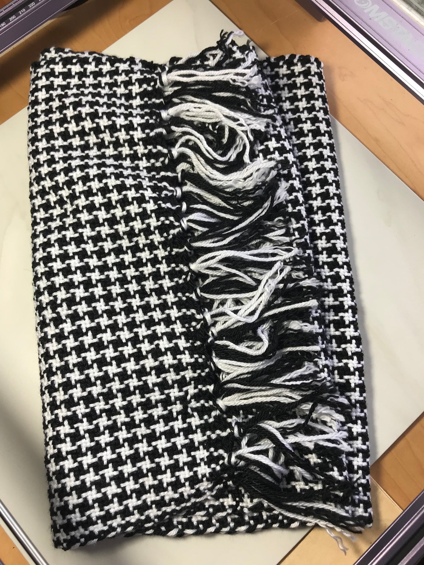 Handwoven Houndstooth Scarf