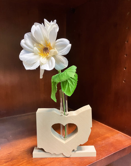 3D Printed Ohio Heart Bud Vase