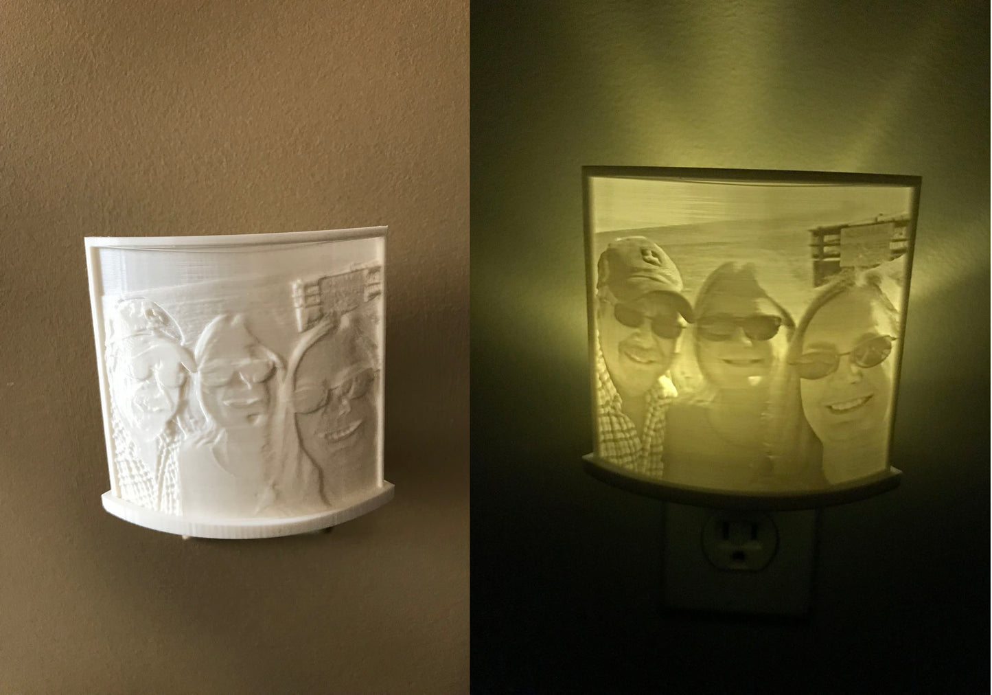 Custom 3D Printed Lithophane LED Nightlight