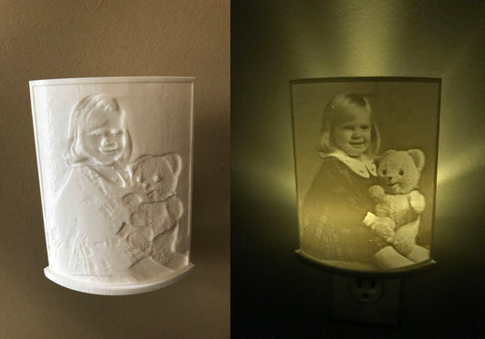 Custom 3D Printed Lithophane LED Nightlight