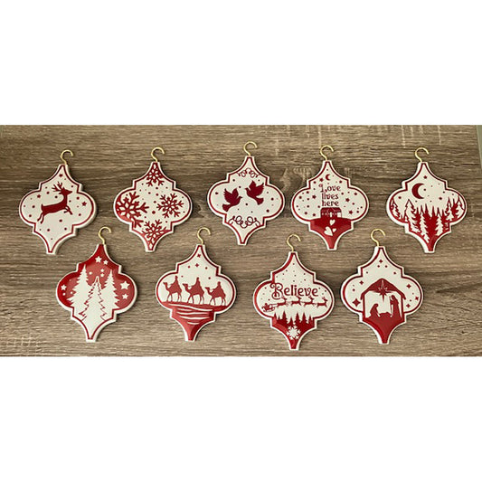 Ceramic Arabesque Christmas Ornaments